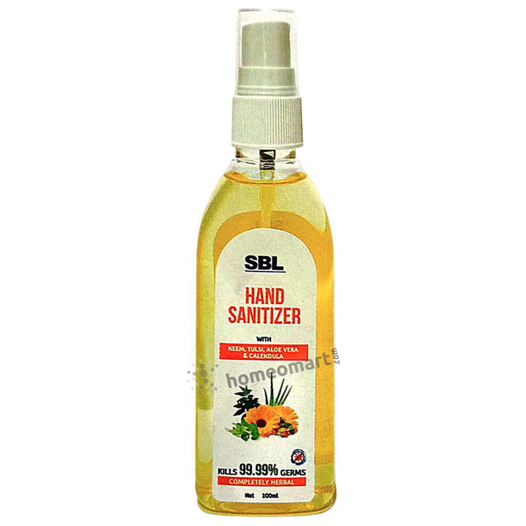 Antiseptic & Moisturizing hand sanitizer gel with the goodness of neem, tulsi, aloe vera & calendulaSBL Herbal Hand Sanitizer for Instant Germ Protection