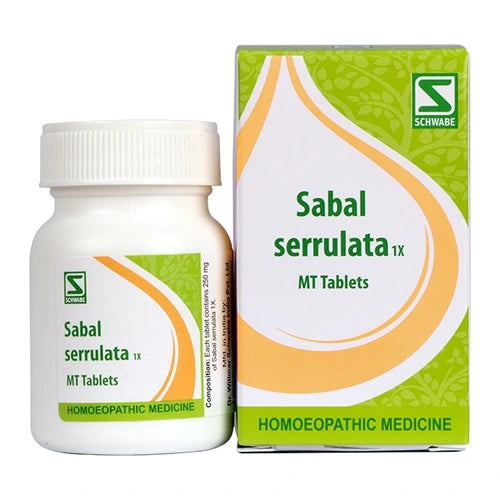 Sabal serrulata 1x homoeopathic medicine bottle and packaging on a white background