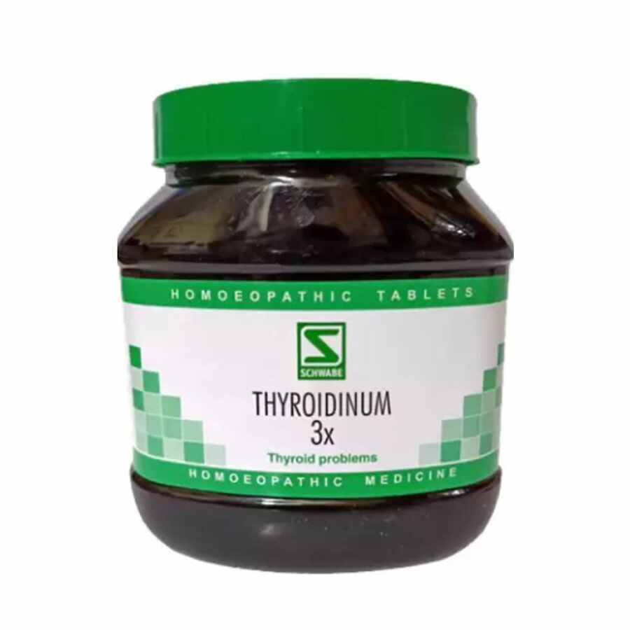 Schwabe Thyroidinum 3X tablets in Pound pack  for Hypothyroidism (Thyroid deficiency)