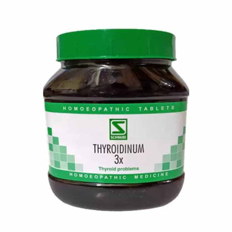 Schwabe Thyroidinum 3X tablets in Pound pack  for Hypothyroidism (Thyroid deficiency)