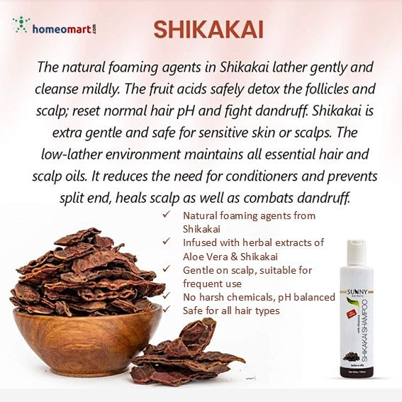 Bakson’s Shikakai Shampoo with Aloe Vera to restore shine, reduce dandruff, and promote healthy hair growth. Ideal for dull, lifeless, and itchy scalp.