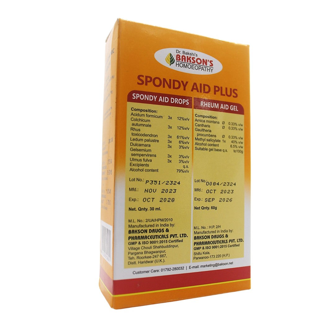 Baksons Spondy Aid Plus: Homeopathic Relief for Back Pain & Spondylosis