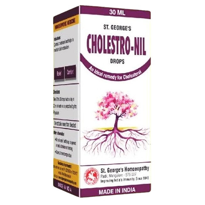 St. George's Cholestro-Nil Drops packaging on a white background