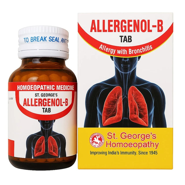 St George Allergenol-B Tablets – Homeopathic Relief for Bronchitis, Cough & Allergies