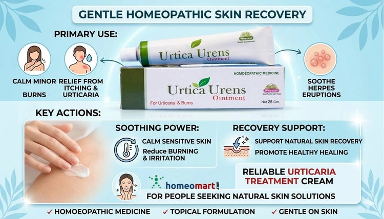 urticaria treatment cream, hives itching relief cream, urtica urens ointment uses, homeopathic cream for skin allergy, itching relief homeopathy cream, natural cream for hives, burn relief ointment homeopathy, insect bite itching cream,