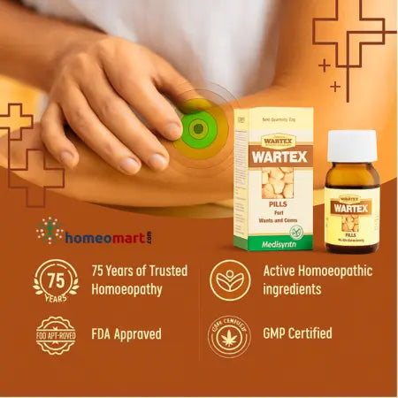 Medisynth Wartex Pills - Natural Remedy for Warts and Corns