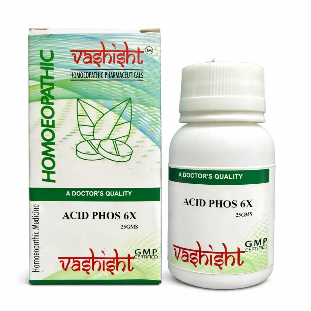 Vashisht Acid Phos 6X Tablets – Homeopathic Remedy for Weakness, Stress & Hair Fall