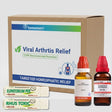 Homeopathy product set for Viral Arthritis Relief with Homeomart branding on a white background.