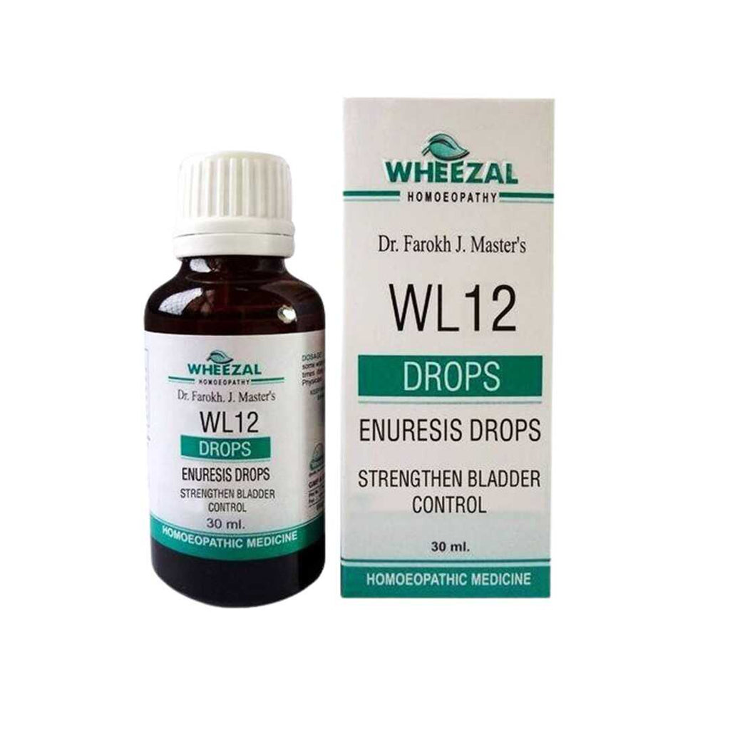 Wheezal WL12 Drops: Natural Relief from Nocturnal Enuresis. Homeopathic drops