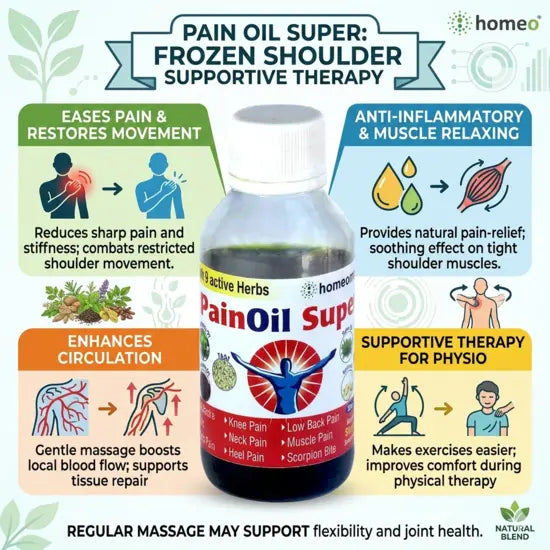 oil for shoulder flexibility, muscle relaxing oil for shoulder, physiotherapy support oil, shoulder joint pain relief, stiffness relief shoulder oil, natural oil for shoulder pain, herbal massage oil for frozen shoulder