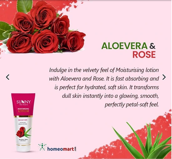 Nourish your skin with Bakson's Moisturizing Lotion—infused with Aloe Vera, Rose, and Witch Hazel to hydrate, tone, and fight acne for a fresh, radiant look.