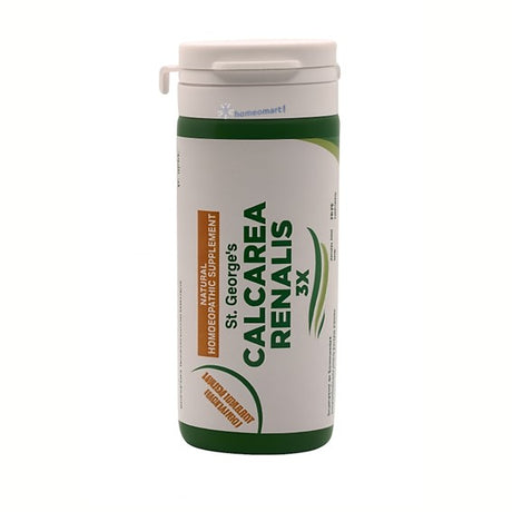 Supplement container labeled 'St. George's Calcearea Renalis 3x' on a white background