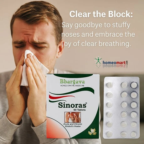 Clear the Block. Say goodbye to stuffy noses and sinus headaches with Sinoras—nature’s answer to sinus relief, without side effects.