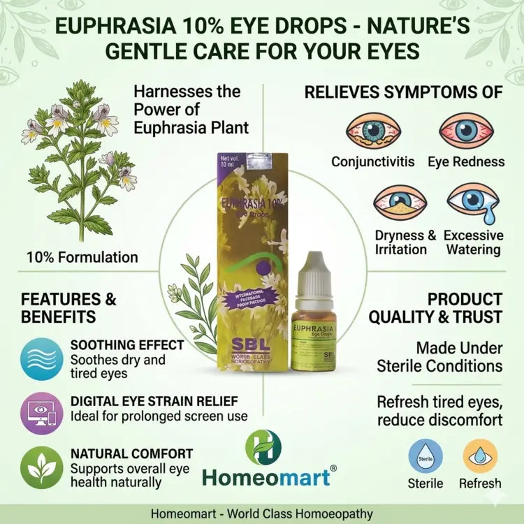 Euphrasia officinalis eye drops uses, eye discomfort and irritation relief, pink eye drops