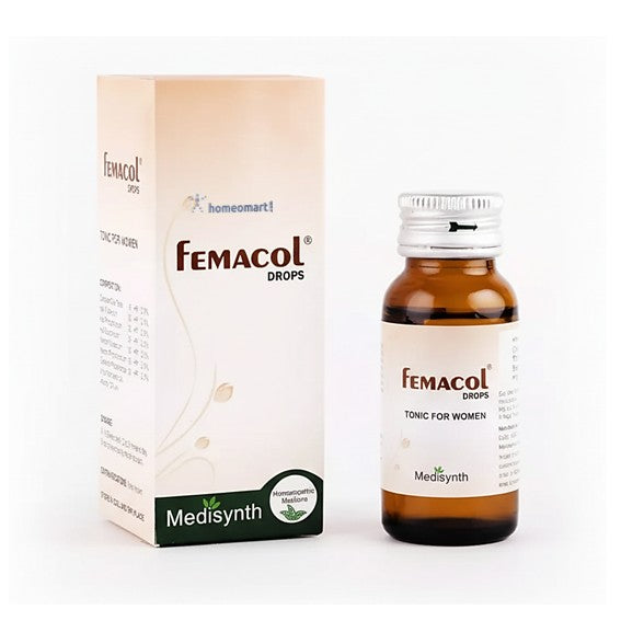 Femacol Drops packaging with box on a white background