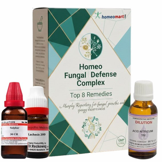 Homeopathic Fungal Defense Complex packaging with bottles on a white background