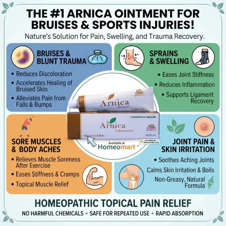 homeopathic ointment for bruises and sprains, best Arnica ointment for muscle pain, natural cream for sports injuries, homeopathic cream for joint pain and swelling, Arnica cream for bruised muscles, homeopathic remedy for blunt injuries, cream for sore muscles after exercise, natural ointment for sprained ankle, homeopathic cream for boils and skin irritation, Arnica ointment for swelling after injury, cream for bruised skin naturally, homeopathic ointment for bed sores, topical Arnica for muscle soreness,