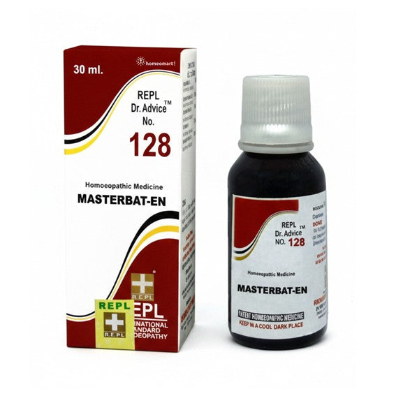 Homeopathic medicine bottle and packaging labeled 'Masterbat-EN' on a white background