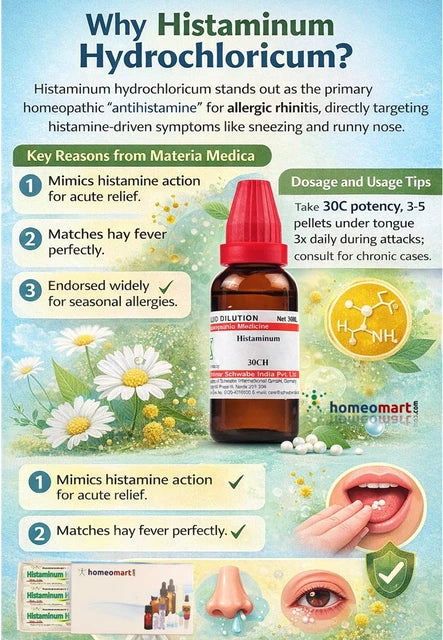 infographic image showing why histaminium is best natural antihistamine for allergic rhinitis