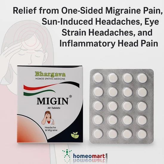 Relieve One-Sided Migraines, Nausea & Eye-Strain Headaches Naturally with homeopathy tablets