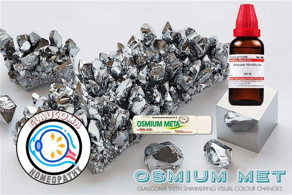 Homeopathy medicine osmium met 30 for color vision changes in glaucoma