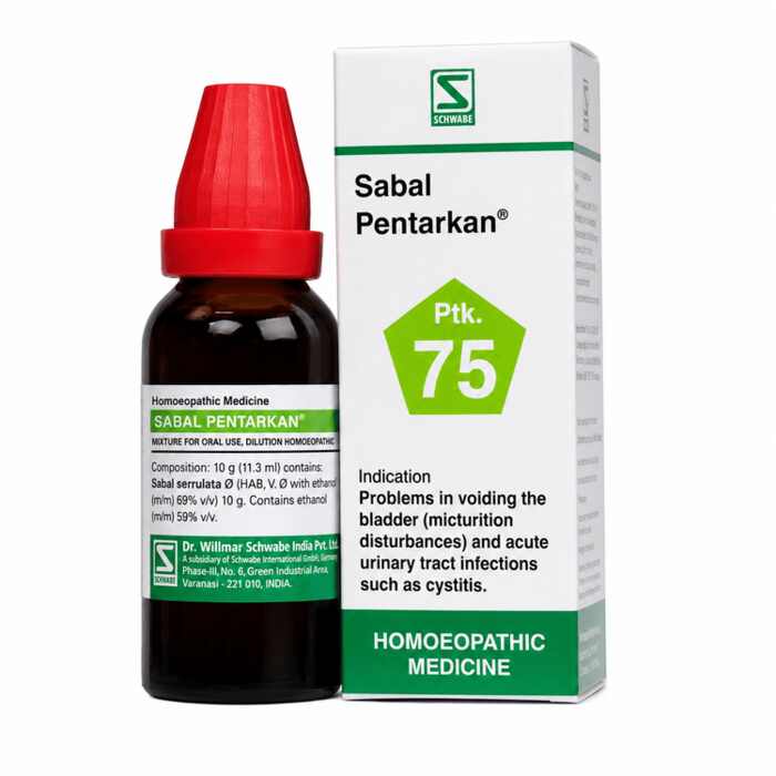 Schwabe Sabal Pentarkan Ptk.75 - Homeopathic Relief for Urinary tract Infections & BPH