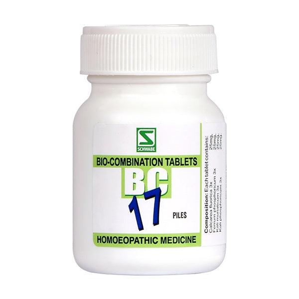 White bottle of Bio-Combination Tablets BC 17 on a white background