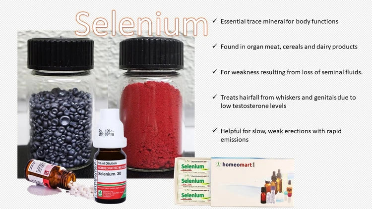 Get the benefits of Selenium homeopathy medicine for weakness hair fall
