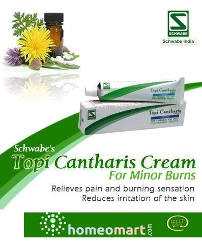 homeopathy cantharis skin burn cream