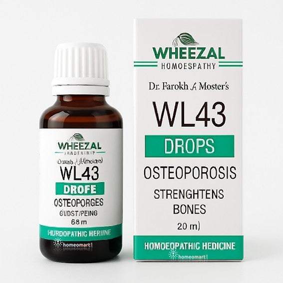 Wheezal WL43 Drops bottle and packaging on a white background