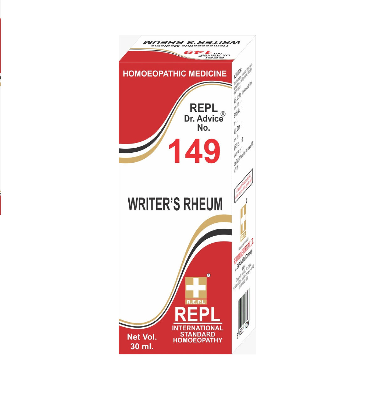 Homeopathy REPL Dr Adv No 149 writer's rheum drops