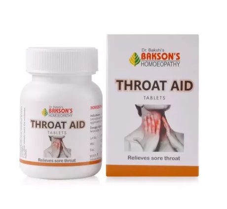 Baksons homeopathy Throat Aid Tablets for Hoarseness & loss of voice  Laryngitis & Pharyngitis Tonsillitis