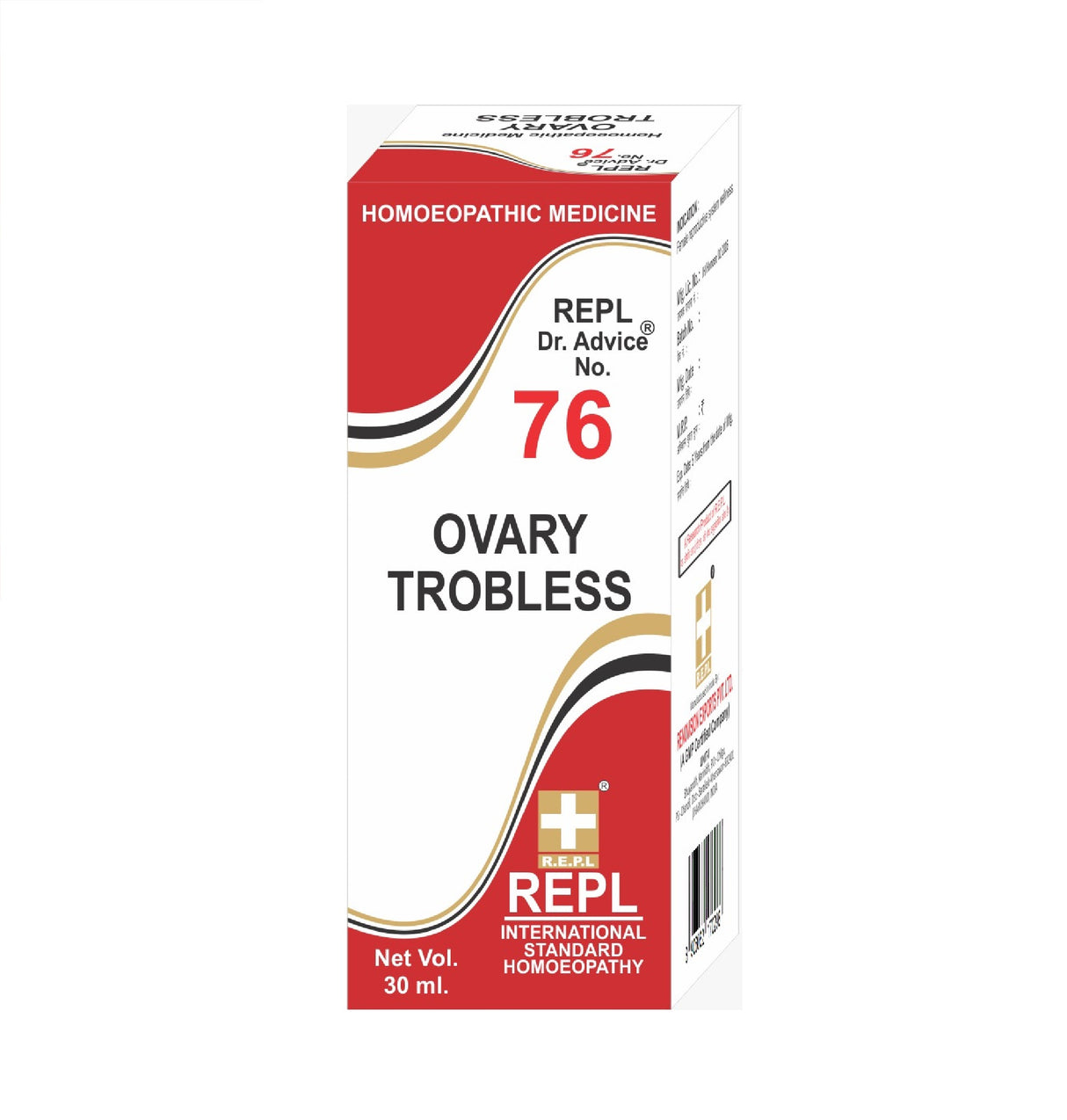 Homeopathy REPL Dr Adv No 76 ovary trobless drops