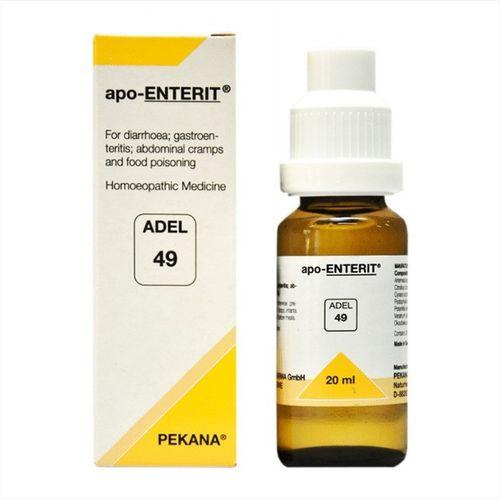 ADEL 49 (apo-ENTERIT) Drops provide fast homeopathic relief from diarrhea, gastroenteritis, food poisoning, and abdominal cramps. Supports digestion, detoxification & gut health.