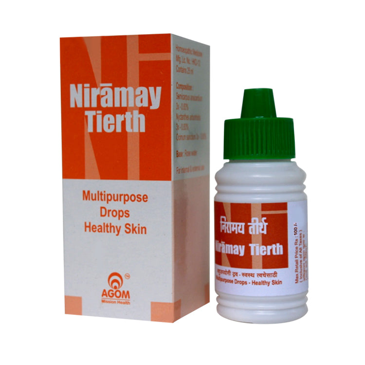 Agom Niramaya Tirth Herbal Multipurpose Drops for Healthy Skin with Bhilwa, Parijaat, Tulsi