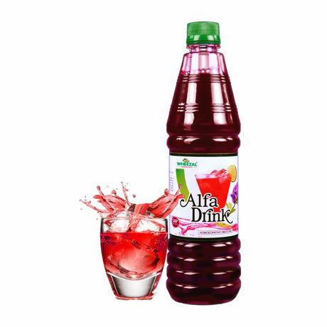 Wheezal's homeopathy Alfa Drink for Summer Fatigue with Alfalfa, Brahmi, Nat Mur