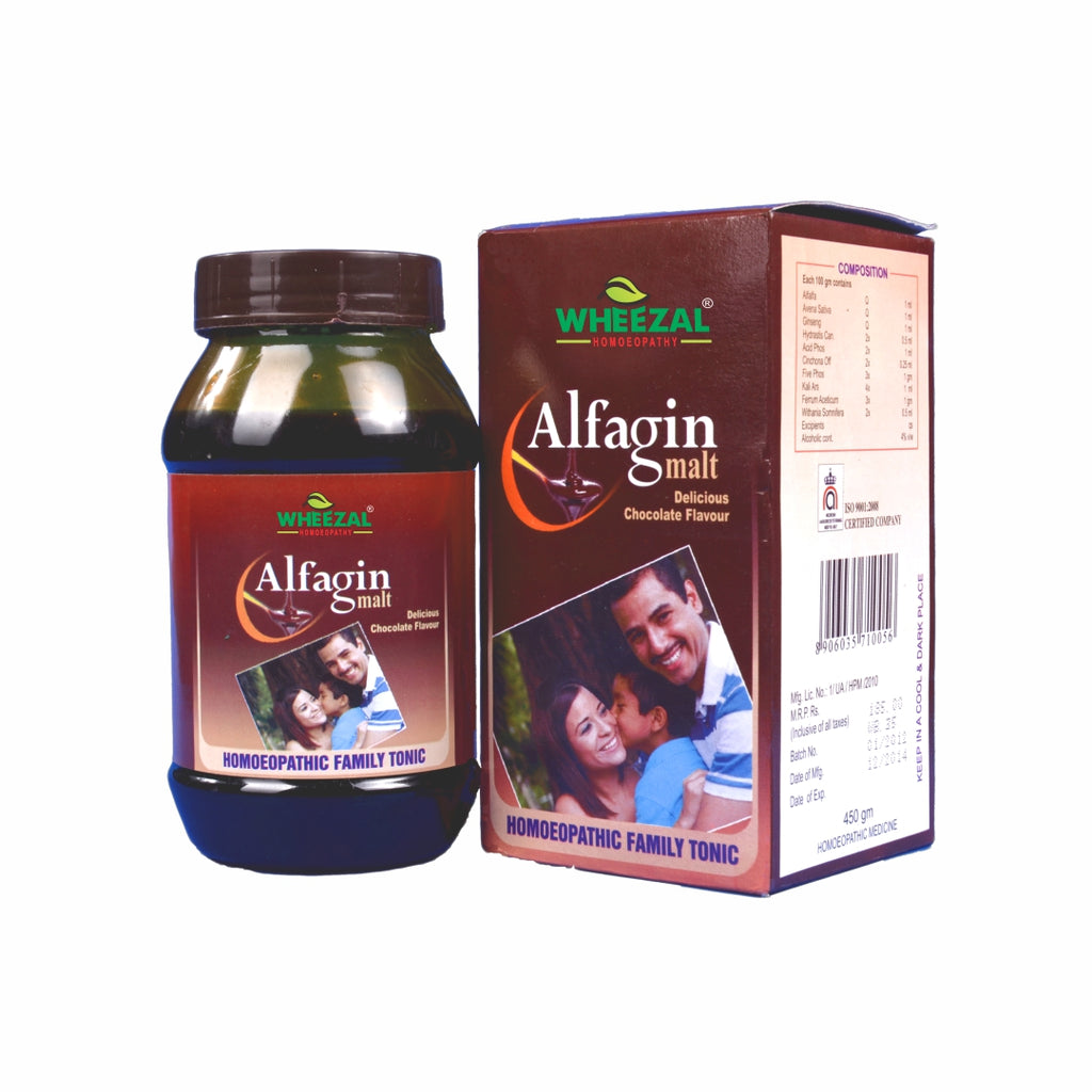 Wheezal Homeopathy Alfagin Malt. Homeopathic Health Supplement for Fatigue