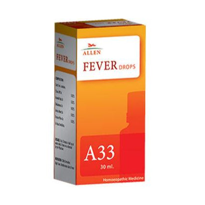 Allen A33 Fever Drops (30ml) for relief from high fever, chills & restlessness