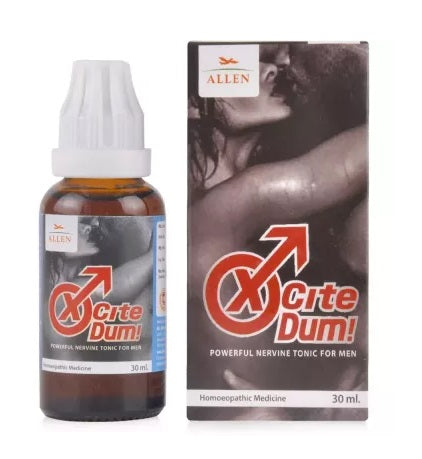 Allen Xcite Dum Drops – A powerful homeopathic nervine tonic for men. Helps premature ejaculation, low libido, and fatigue. Safe, natural & effective.