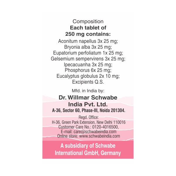 Schwabe Alpha CF homeopathy tablets ingredients