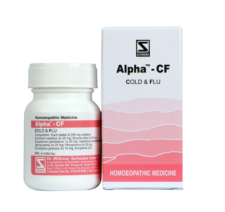 Schwabe Alpha CF homeopathy tablets for Cold, Catarrh, congestion Flu