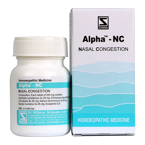 Nasal congestion treatement homeopathy Schwabe Alpha NC Tablets