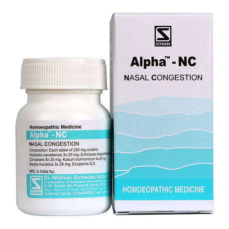 Nasal congestion treatement homeopathy Schwabe Alpha NC Tablets
