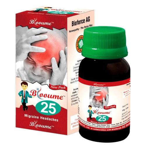 Blooume 25 Migrainosan used for migraine headaches, neuralgic pains, one sided, in the area of the temple, eye and forehead, migraine with vomiting, migraine due to changes in weather, due to nervous tension.