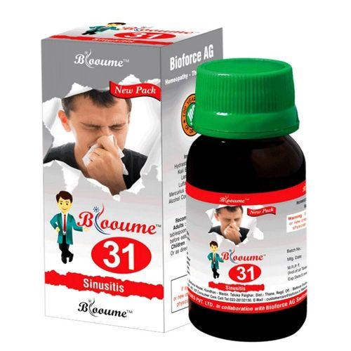 Blooume 31 Sinusan used for inflammatory colds of the upper respiratory tract, sinusitis, rhinitis, irritation of the nasal passages, bronchial catarrh.