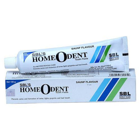 Homeodent Toothpaste (Saunf Flavour) fights caries, tartar, bad breath, and bleeding gums
