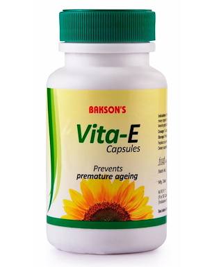 Bakson Vita E capsules for premature aging, sun tan, strong immunity