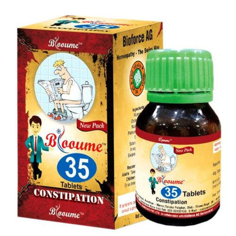 Blooume 35 Constiposan Tablets relieve hard stools, bloating & irregularity. Non-habit forming homeopathic support for complete bowel comfort.