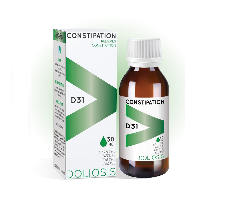 Homeopathy Doliosis D31Drops with Aloe Soc for Constipation, Bloating