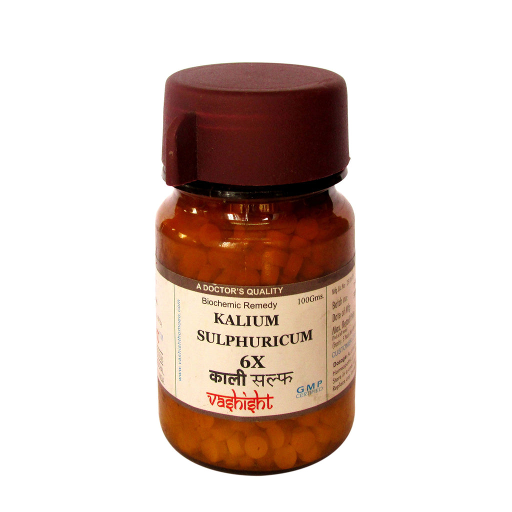 Dr.Vashisht Kalium Sulphuricum Biochemic Tissue Salts 3X, 6X, 12X, 30X, 200X